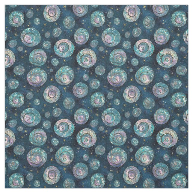 Create Your Own Teal Pink Bubble Shells Fabric (Swatch)