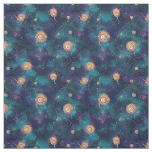 Create Your Own Teal Purple Spirals & Dots Fabric
