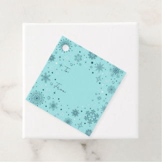 Create Your Own Teal Snowflake Border Favour Tags