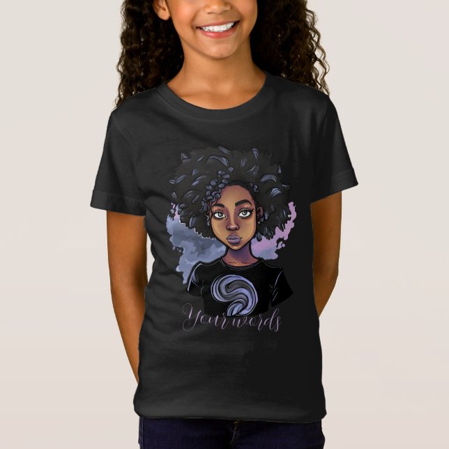 Create Your Own Teen Black Girl T-Shirt (Front)