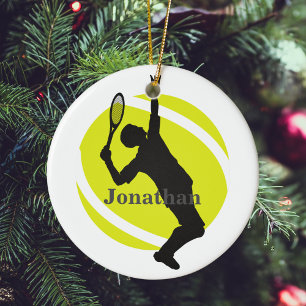 Create Your Own Tennis Theme Man Player Christmas Ceramic Tree Decoration