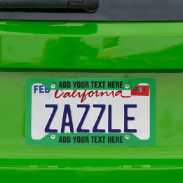 Create Your Own Text Black Green Licence Plate Frame