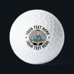 Create your Own Text Photo Golf Balls<br><div class="desc">Personalised Photo Golf Ball. This custom golf ball features your own photo printed on one side with space for short custom text above and below the image. Add a name, funny phrase, date, or short message to make it uniquely yours. Whether it’s a favourite family photo, a goofy picture of...</div>