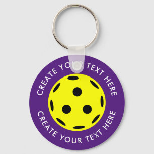 Create Your Own Text Pickleball Player Key Ring