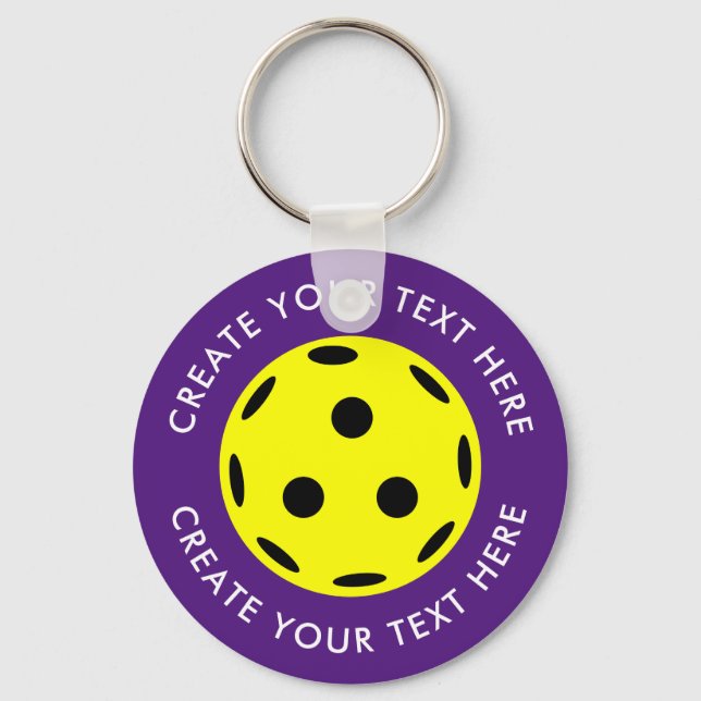 Create Your Own Text Pickleball Player  Key Ring (Front)
