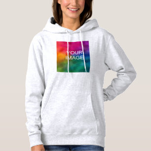 Create Your Own Text Upload Photo Womens Modern Hoodie