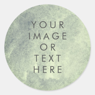 Create Your Own text watercolour recoleta green Classic Round Sticker