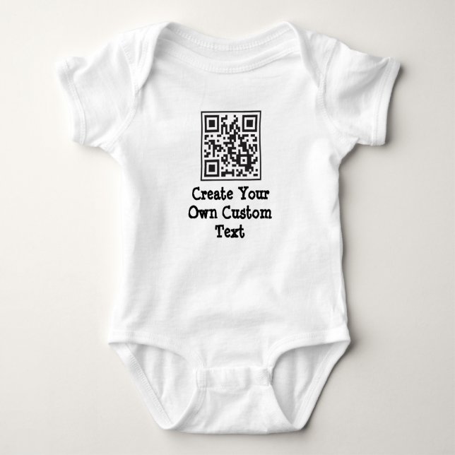 Create your own text with QR code Baby Bodysuit (Front)