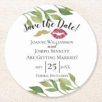 Create your own thank you coaster wedding day leaf