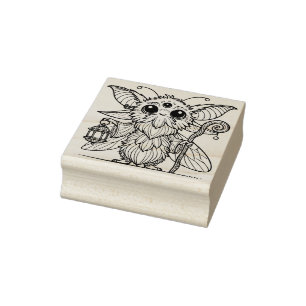 Create Your Own Three Eyed Moth Shaman Rubber Stamp