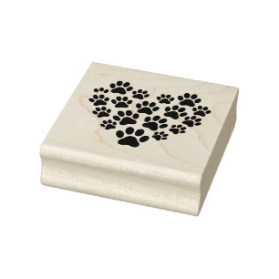 Create Your Own Tiny Paw Prints Heart Animal Lover Rubber Stamp