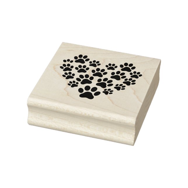 Create Your Own Tiny Paw Prints Heart Animal Lover Rubber Stamp (Stamp)