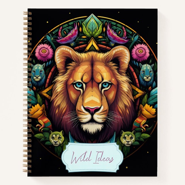 Create Your Own Totem Animal Lion Mandala Notebook (Front)