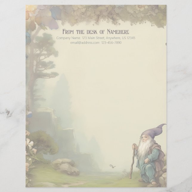 Create Your Own Travelling Dwarf Stationery Custom Letterhead (Front)