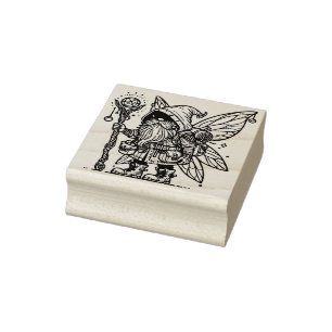 Create Your Own Travelling Fairy Wizard  Rubber Stamp