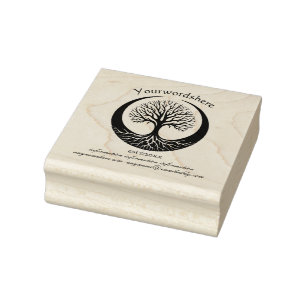 Create Your Own Tree of Life Emblem Logo Rubber Stamp