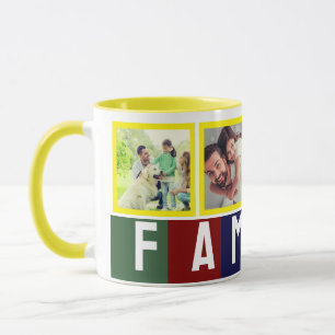 Create Your Own Trendy Modern Family Photo Collage Mug