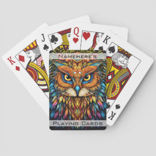 Create Your Own Tribal Boho Owl Totem Animal Playing Cards