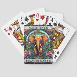 Create Your Own Tribal Brown Elephant Totem Animal Playing Cards