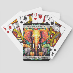 Create Your Own Tribal Elephant Herd Totem Animal Playing Cards