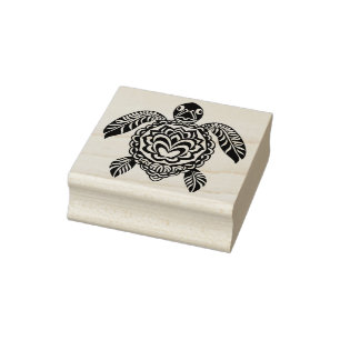 Create Your Own Tribal Sea Turtle Rubber Stamp