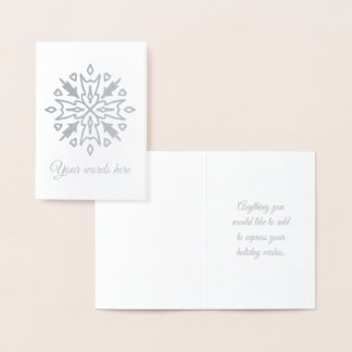 Create Your Own Tribal Silver Foil Snowflake Card