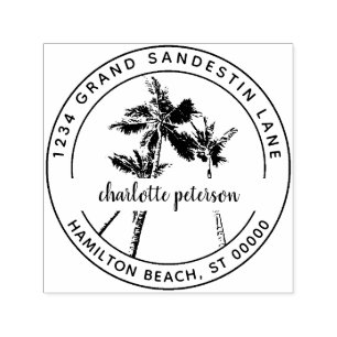 Create Your Own Tropical Palms Return Address Self-inking Stamp