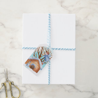 Create Your Own Trumpeting Angel Snowman Scene Gift Tags