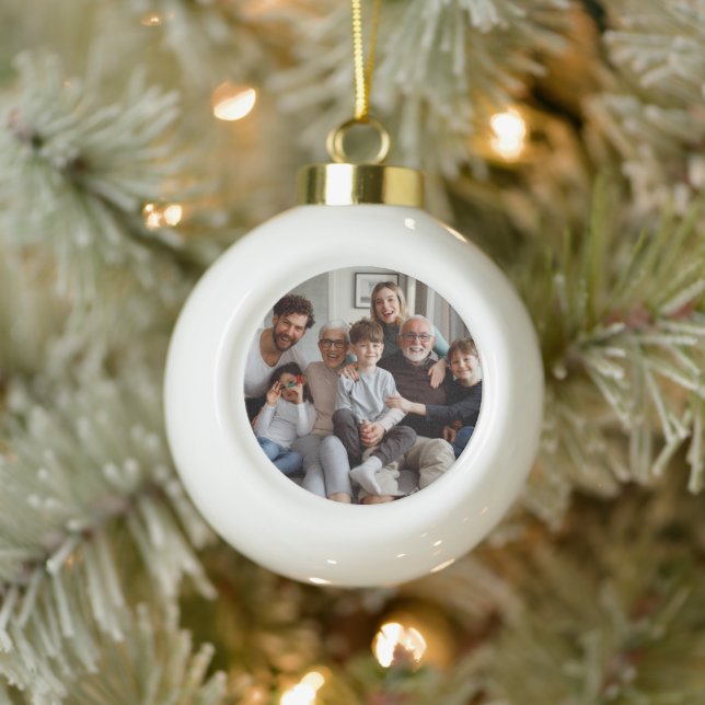 Create Your Own Two-sided Photos  Ceramic Ball Christmas Ornament (Tree)