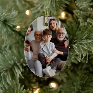 Create Your Own Two-sided Photos  Ceramic Tree Decoration