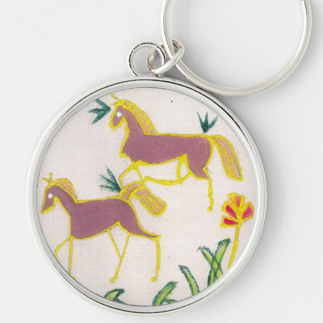 Create Your Own Unicorn Flora Power Cute Aesthetic Key Ring (Front)