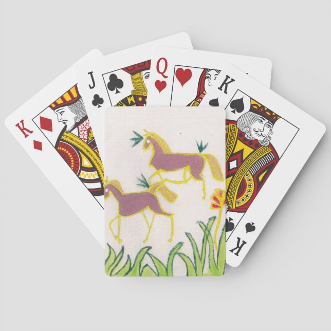 Create Your Own Unicorn Flora Power Cute Aesthetic Playing Cards (Back)