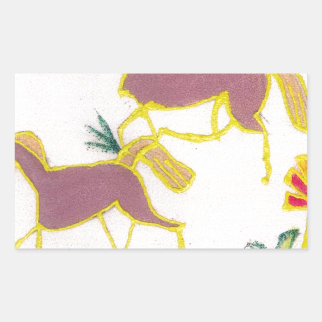 Create Your Own Unicorn Flora Power Cute Aesthetic Rectangular Sticker (Front)