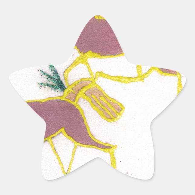 Create Your Own Unicorn Flora Power Cute Aesthetic Star Sticker (Front)