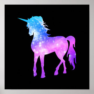 Create Your Own Unicorn Photo Silhouette Black Poster