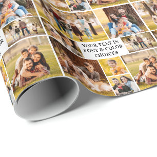 Create Your Own Unique 8 Photo Collage & Text Wrapping Paper