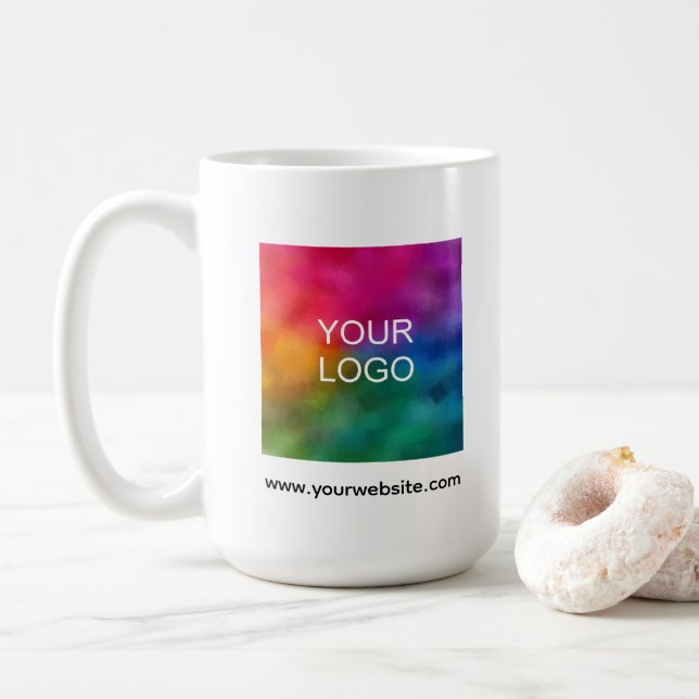 Create Your Own Upload Your Logo Photo Here Coffee Mug (With Donut)