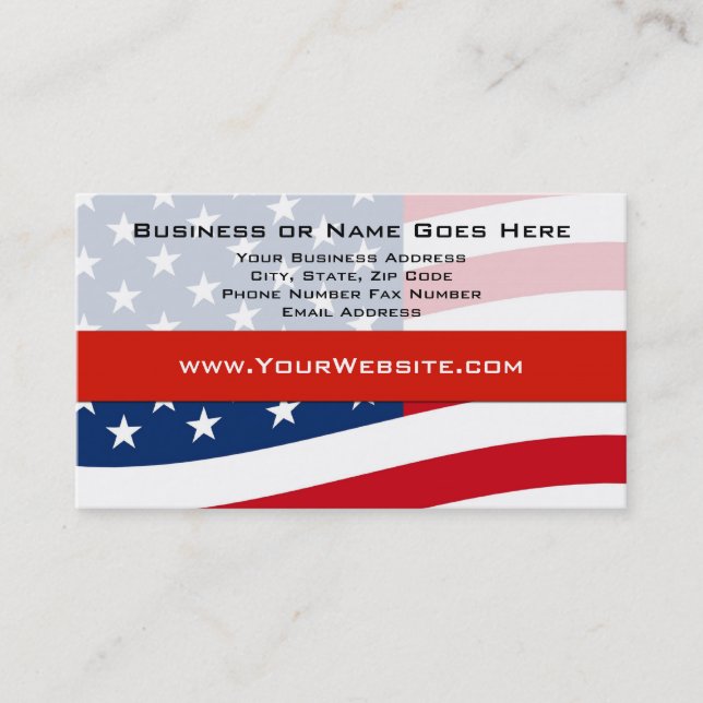 Create your own USA Patriotic Business Cards (Front)