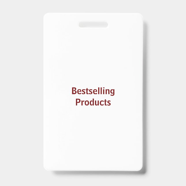 Create Your Own Vertical Plastic Badge ID Badge (Front)