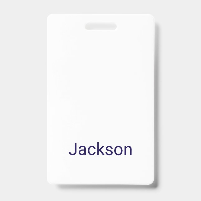 Create Your Own Vertical Plastic Badge	 ID Badge (Front)