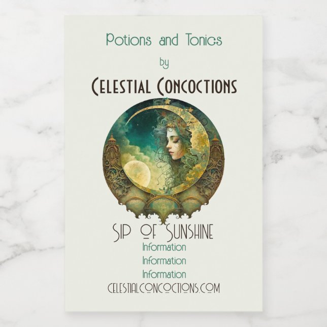 Create Your Own Victoiran Steampunk Moon Child Wine Label (Single Label)