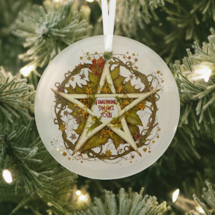 Create Your Own Victorian Autumn Leaves Pentacle Glass Tree Decoration