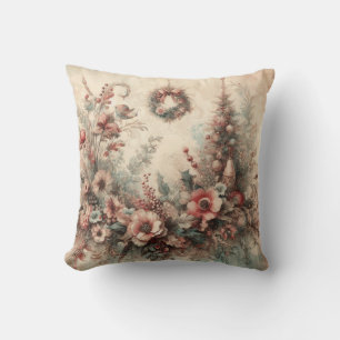 Create Your Own Victorian Floral Christmas Wreath Cushion