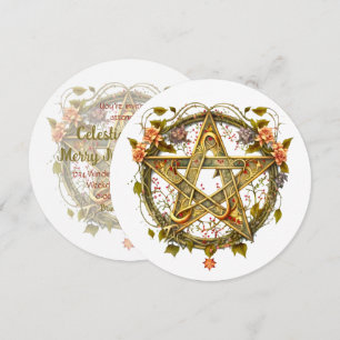 Create Your Own Victorian Floral Pentacle Invitation