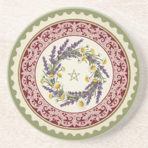 Create Your Own Victorian Lavender Daisies Stamp Coaster