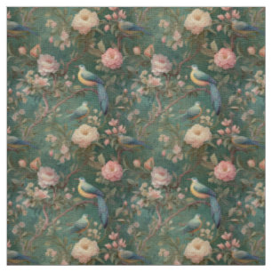 Create Your Own Victorian Romance Garden Birds Fabric