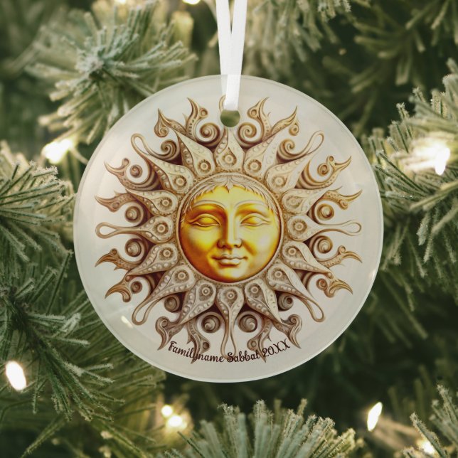 Create Your Own Victorian Steampunk Golden Sun Glass Tree Decoration (Insitu)