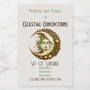 Create Your Own Victorian Steampunk Moon Goddess Wine Label