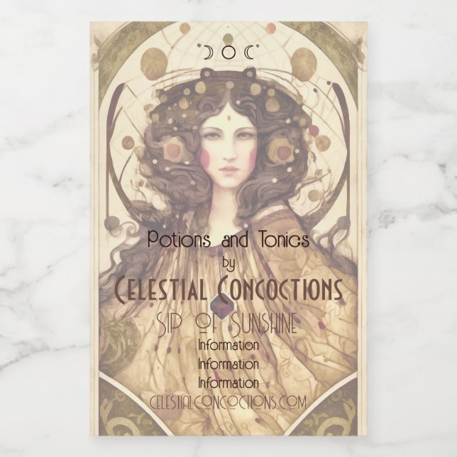 Create Your Own Victorian Witch Wine Label (Single Label)