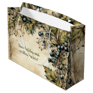 Create Your Own Vintage Berry Vine Large Gift Bag